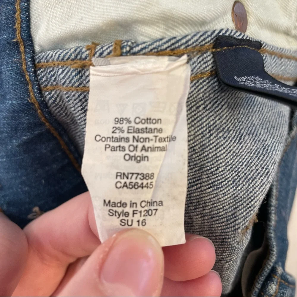 Madewell 9‎ Inch High Riser Skinny Skinny Distressed Denim Jeans Size 25 Stretch
